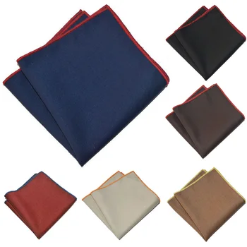 

Men Plain Color Handkerchief Colorful Rolled Pocket Square Cotton Hanky BWTYX0327
