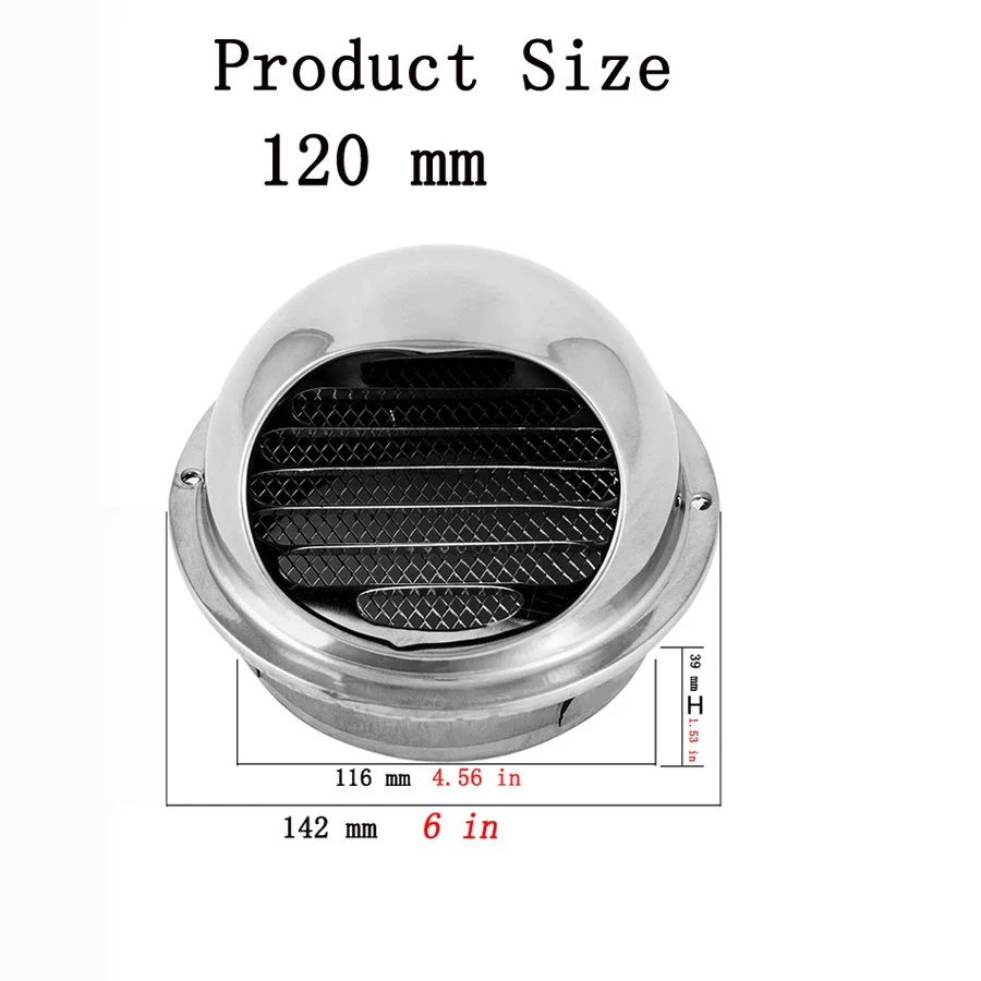 Диапазон вытяжки наружная стена через защищающая от ветра шапка 304 из нержавеющей стали утолщение выхлопной трубы выход воздуха лобовое стекло - Цвет: 1 pack