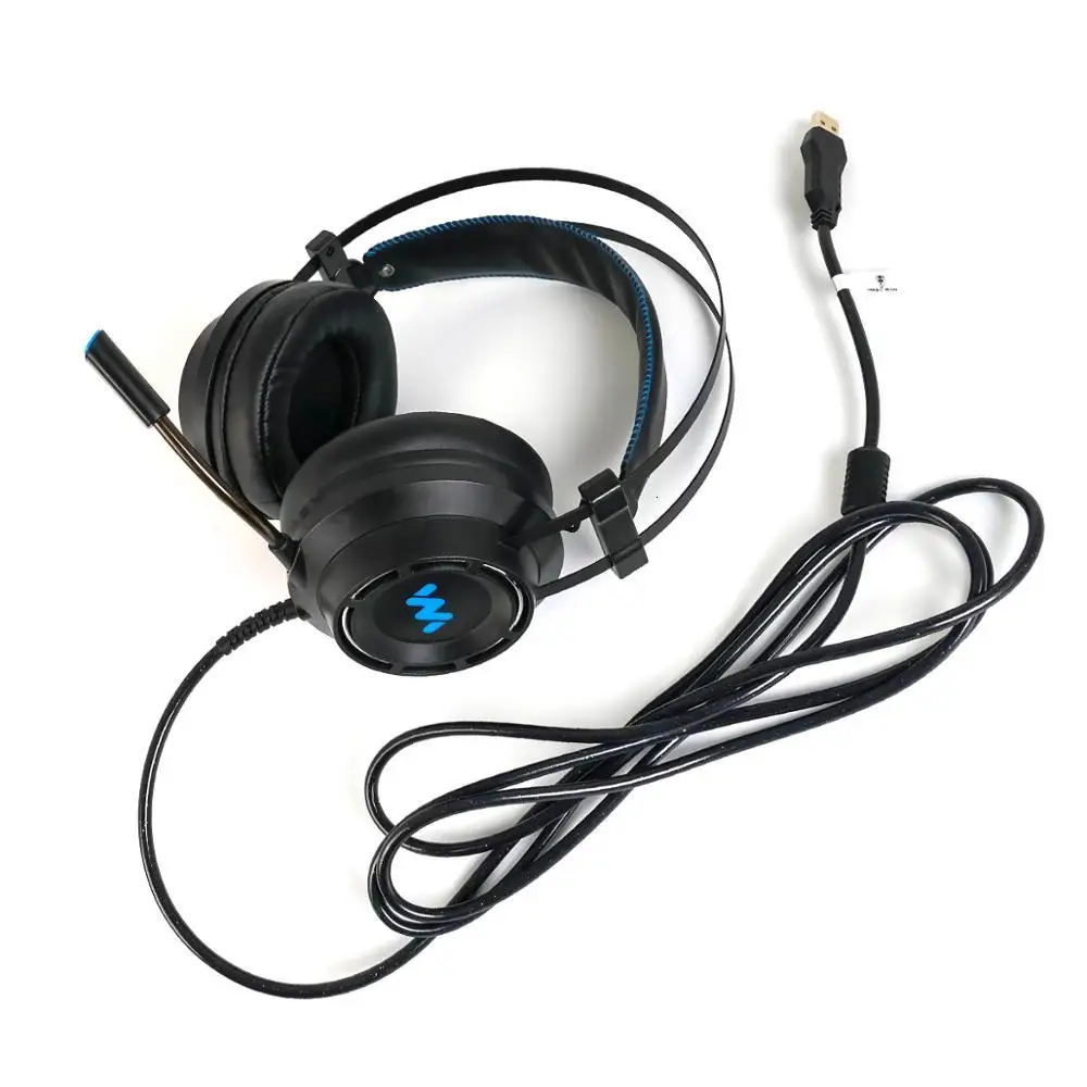 Black Microfoon ПК с проводной 7,1 игровой гарнитурой Hoofdtelefoon и Xbox Een Professional Gamer surround RGB Licht - Цвет: Black