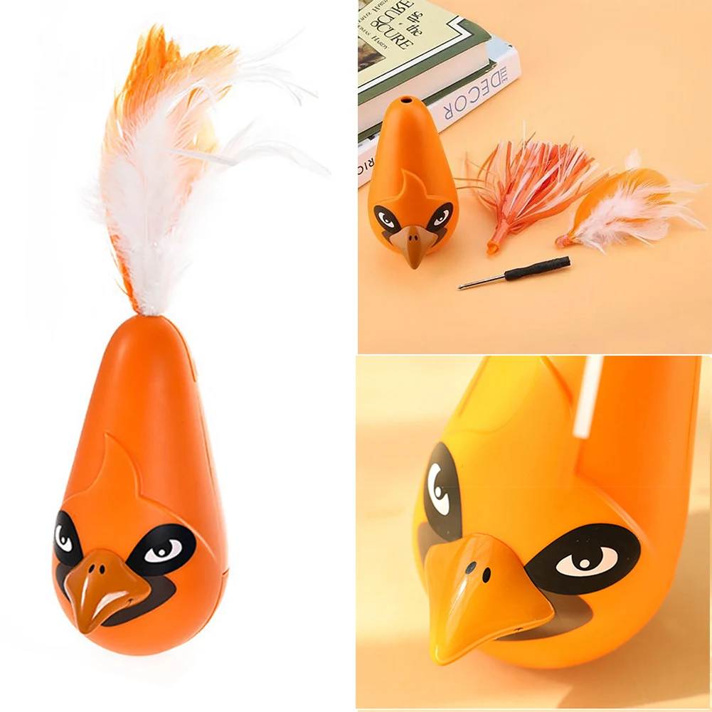 Pet Supplies Practical Promotion Funny Cute Gift Training Birds Shaped Electric Teasing ABS Tumbler Non Toxic Cat Toy - Цвет: Цвет: желтый