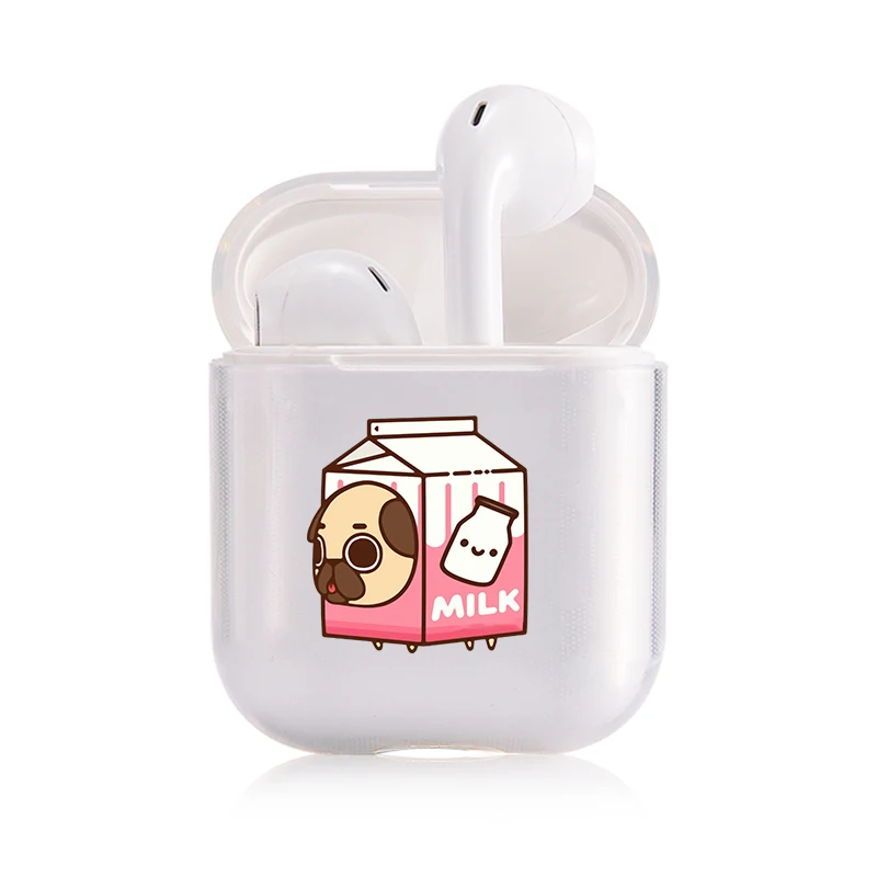 I202479 Pets Pug наушники чехол для Apple AirPods 2 Жесткий Чехол беспроводной Bluetooth наушники милые AirPods защитный для AirPod Silm чехол - Цвет: I202479