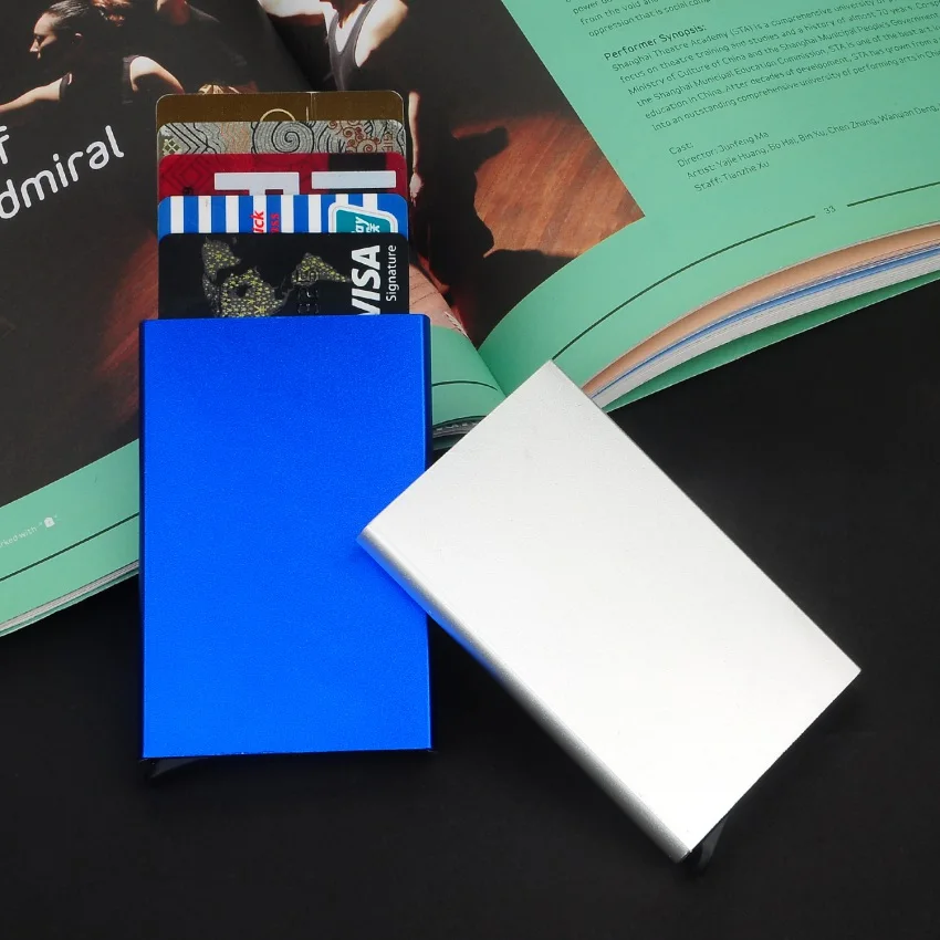 Автоматический держатель для карт чехол сумки мужские всплывающее портмоне