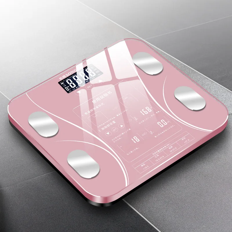 rose gold Весы для тела в ванной, BMI, умные электронные весы, весы для ванной, светодиодный, цифровые, бытовые весы, весы - Цвет: rose gold