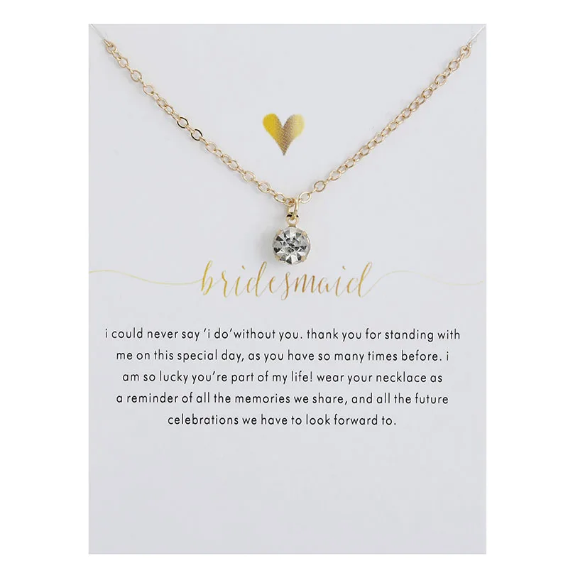 Wedding Favor and Gifts For Bridesmaid Necklace Bride To Be Bridal Shower rose necklace diy handmade gift