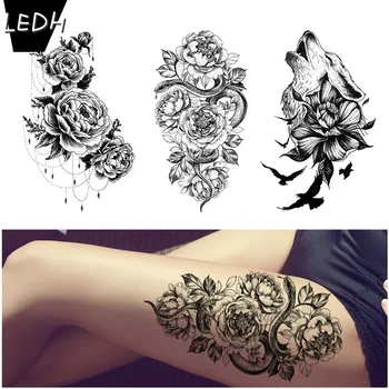 

LEDH Full Arm Tattoo Stickers Fashion Tatto Sticker Temporary Flower Stickers Fake Tattoo for Men Temporary Anime Tattoo