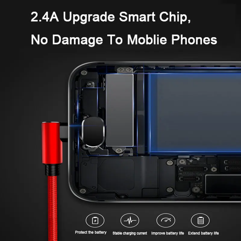 90 градусов данных usb type-C зарядное устройство Micro USB кабель быстрой зарядки для samsung S9 S8 для huawei для OnePlus 6 телефон длинный провод шнур