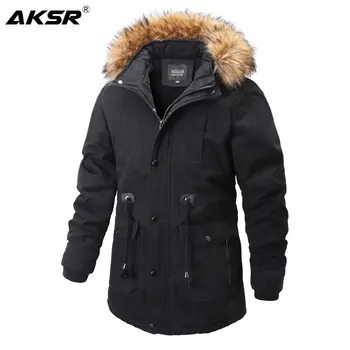 

Men's Winter Jacket Coat Fleece Liner Thick Warm Winter Jacket for Men Fur Hooded Collar Parka Jackets Coats Veste Homme Hiver
