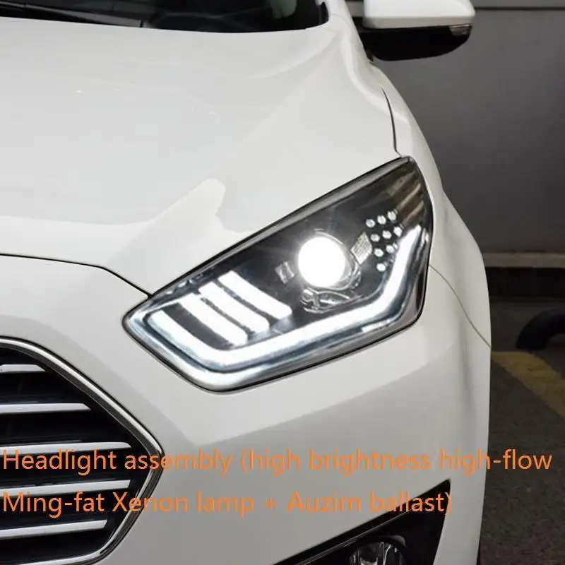MODEL A Дневные ходовые Drl светодиодные наружные части Аксессуары для укладки фары передние противотуманные Автомобильные фары в сборе 15 16 17 для Ford Escort - Цвет: MODEL A
