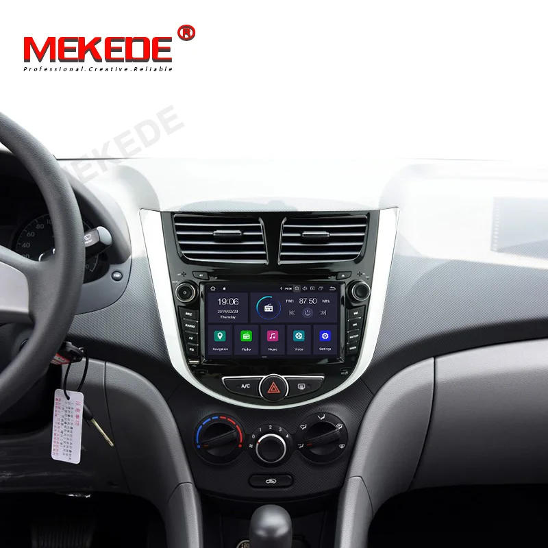 MEDEKE " Android 9,0 4+ 64G Восьмиядерный навигационный GPS автомобильный радиоприёмник мультимедийный видеоплеер для HYUNDAI VERNA/ACCENT/SOLARIS