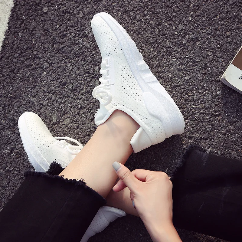 

White Shoes Women's 2019 Season Summer New Style Versatile Fashion Casual Breathable Soft Bottom Is Comfortable Fitness Shock-re