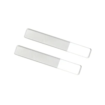 

2pcs Glass Nail Shiner Nano Nail Files Buffer Emery Board Nail Polish Tool with Storage Case (Square Transparent Handle)