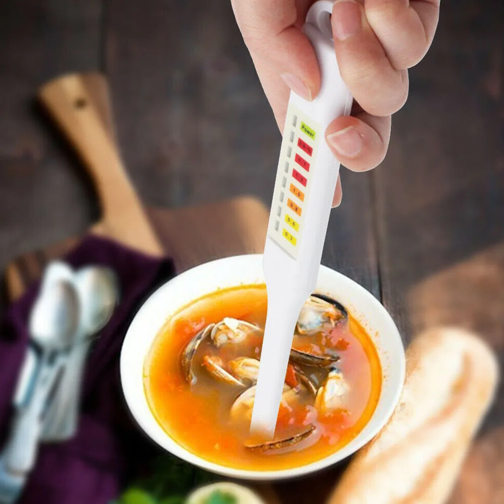 

Food Salt Battery Powered Portable White Analysis Soup Salinometer Concentration Meter ABS Salinity Tester LED Detector Handheld
