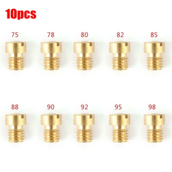 

10PCS 5MM Carburettor Main Jets Nozzle Set For Dellorto Carburetor 75-98 Carb Gold High Quality Metal Car Main Jet