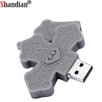 

SHANDIAN fashion Cross USB Flash Drive 4GB 8GB 16GB 32GB 64GB Pendrive Pen Drive USB 2.0 Flash Memory Stick Personalized Gift