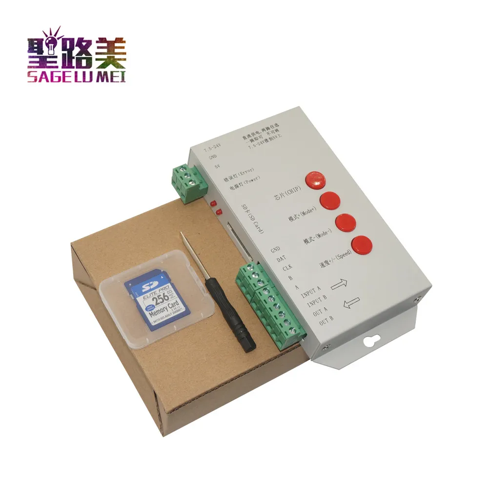 SD карта T1000S WS2801 WS2811 WS2812B LPD6803 светодиодная подсветка 2048 пикселей RGB