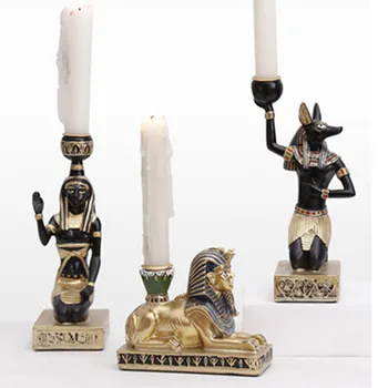 

European Resin Cat God Candle Holders Sphinx Aromatherapy Candlestick Wedding Atmosphere Home Table Decoration