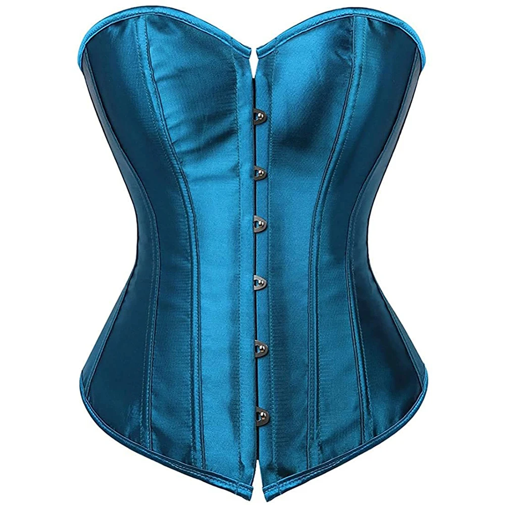 Women Corsets Bustiers Overbust Tops Satin Sexy Costume Corset Corselet Brocade Vintage Style Bridal Korsett Plus Size