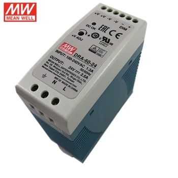 

Original MEAN WELL DRA-60-24 60W 24V Constant Current Adjustable DIN Rail Power Supply 110V/220VAC to 24VDC 2.5A Meanwell Module