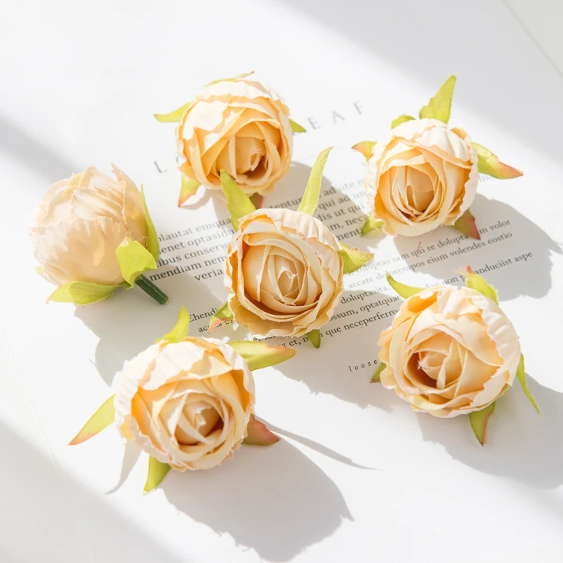 Elegant Silk Rose Bud Heads - Decorative Wreath & Faux Floral Accents