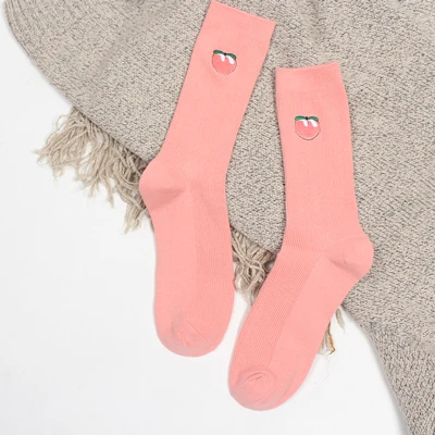Высококачественные женские носки для девочек, Зимние Повседневные хлопковые короткие носки в полоску ярких цветов, забавные женские носки в стиле Харадзюку - Цвет: 1pair Women Socks