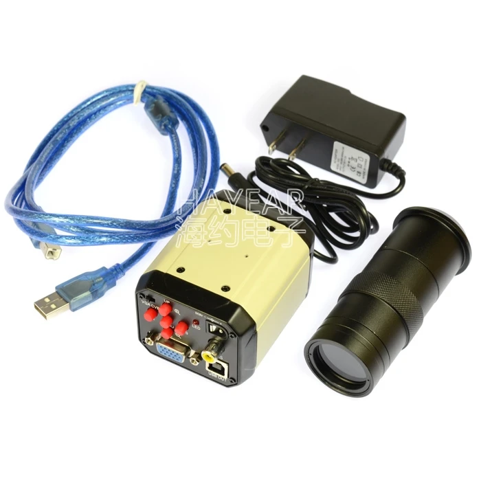 2 миллиона высокой четкости электронный микроскоп VGA промышленная камера USB/VGA видео интерфейс Лупа диапазон измерения