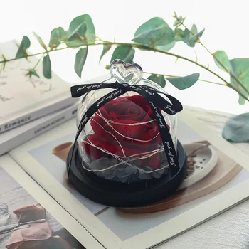 

Fashion Presents Eternal Exclusive Rose In Glass Dome Beauty Rose Romantic Valentine's Day Mother's Day Present Decoration