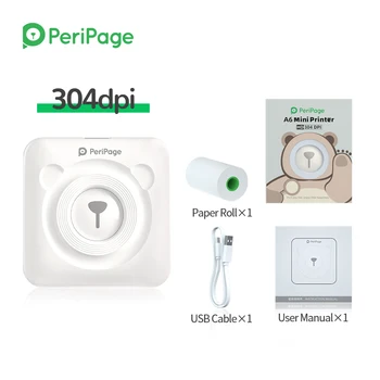 

PeriPage Portable Thermal Bluetooth Printer 304dpi White Label Receipt Photo Wireless Mini Printer for Android IOS Mobile Phone