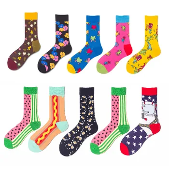 

2020 New Brand Quality Mens Happy Socks Heart Striped Star Socks Newly Style Colorful Men Combed Cotton Tide Streetwear Socks
