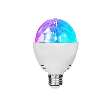

3W E27 RGB Rotating Sound Activated LED Strobe Stage Lights Bulb KTV Bar Disco Party Lamp for Christmas Holiday Dance Decoration