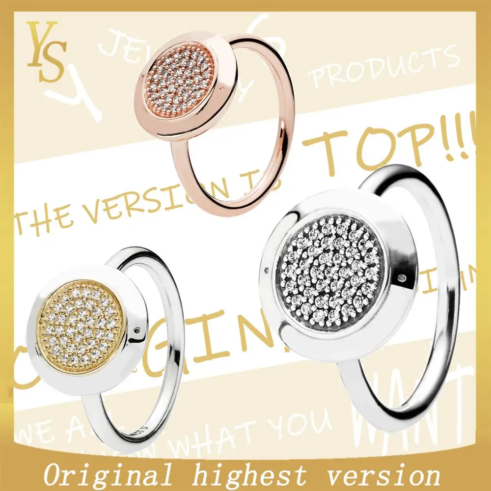 YS 100% S925 Кольца Высокое качество 1:1 &quotклассический паве&quot Rings196231CZ-180912CZ-190912CZ |