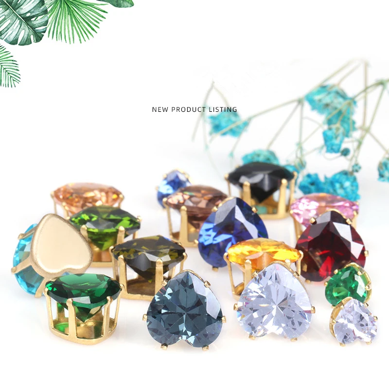 

20 Pcs Shiny Zircon 3D Nail Art Decorations Luxury Diamond Heart Crystal Charm Claw Alloy Jewelry Manicure Design Accessories