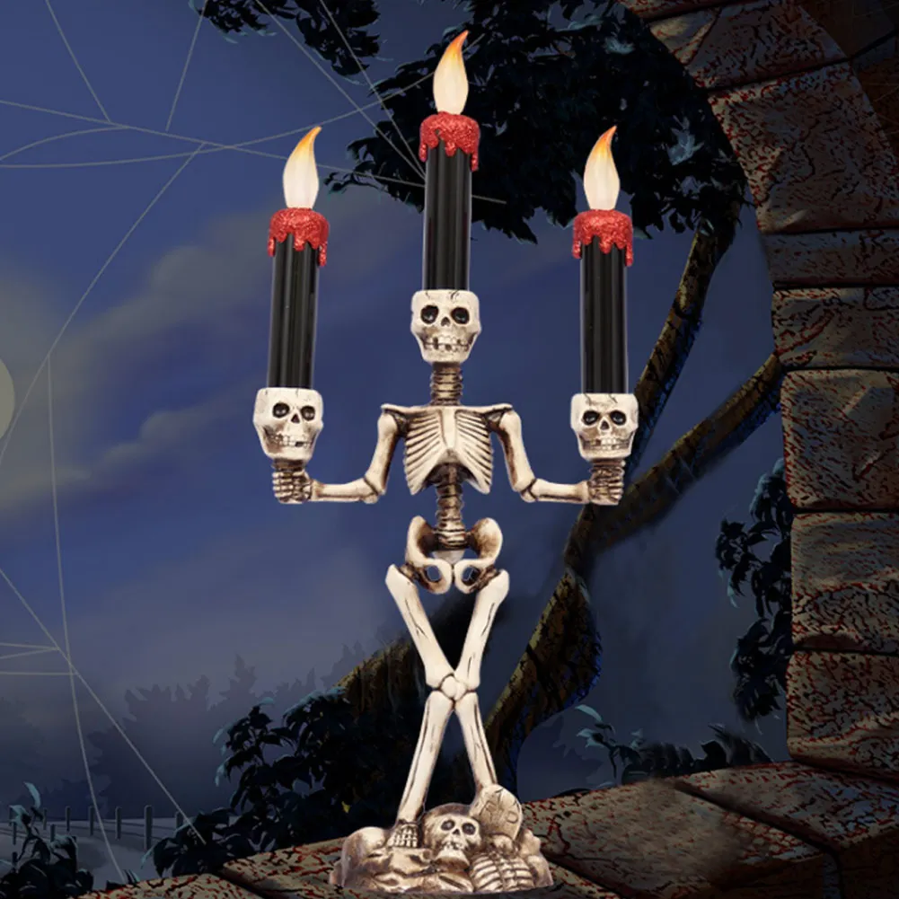 

Hot Sale Halloween Candelabra LED Candles Flickering Light for Halloween Window Decor TY