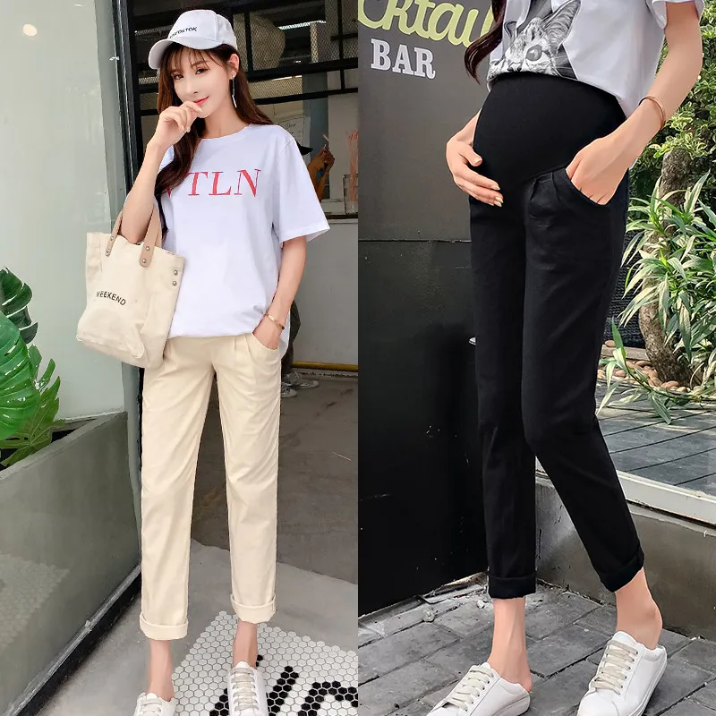 

Pregnant WOMEN'S Pants Summer Thin Section Outer Wear Trousers Loose Cotton Linen Loose Pants Spring And Autumn Ankle-length Leg