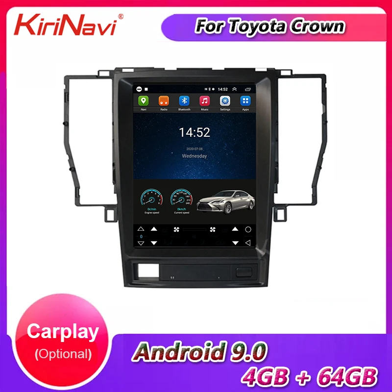 Автомагнитола KiriNavi с вертикальным экраном Tesla Style Android 9 0 10 4 дюйма для Toyota Crown Dvd