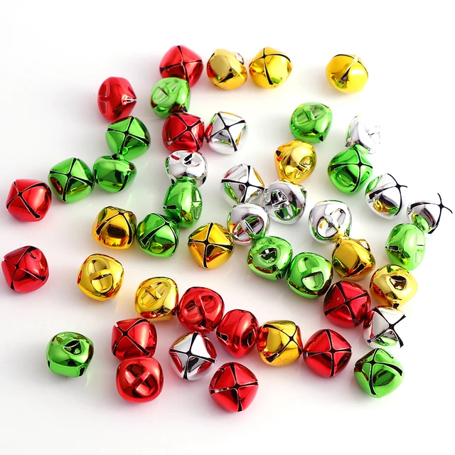 100 Pieces/Bag Craft 20mm Four-Color Combination Bag Jade Thread Jingle  Bells Bulk For Christmas Home And Pet Decorations - AliExpress