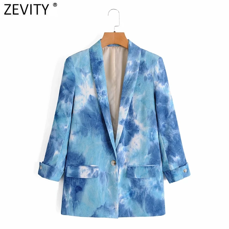 Новый женский винтажный вельветовый Блейзер Zevity с длинным рукавом Офисная