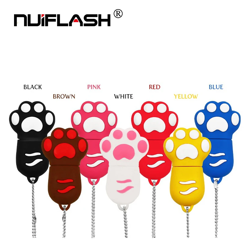 

Fashion hot sell creative U Disk 2.0 128GB 64GB 32GB 8GB 4GB cartoon cat claw real capacity 16GB USB flash drive for tablet