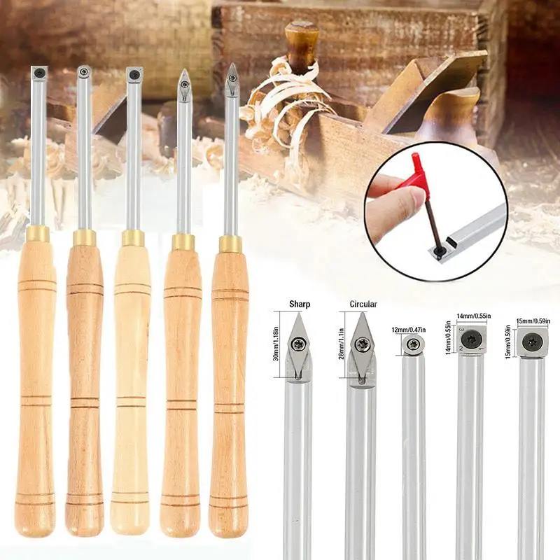 Wood Turning Tool Lathe Chisel With Handle Woodworking Round Square Sharp Carbide Cutter | Инструменты
