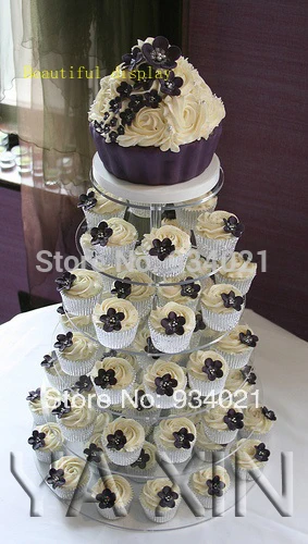 6 Tier Clear Acrylic Cupcake And Cake Tower Display Stand Round Party Showcase Show party decoration | Дом и сад