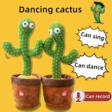 

Funny Dancing Cactus Talking Toys Singing Repeating Recording Knitted Fabric Education Plush Toys Novelty Doll Gifts for Kids