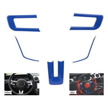 

beler 1 Set Steering Wheel Trim Frame Cover ABS Fit For Ford Mustang 2015 2016 2017 2018 2019