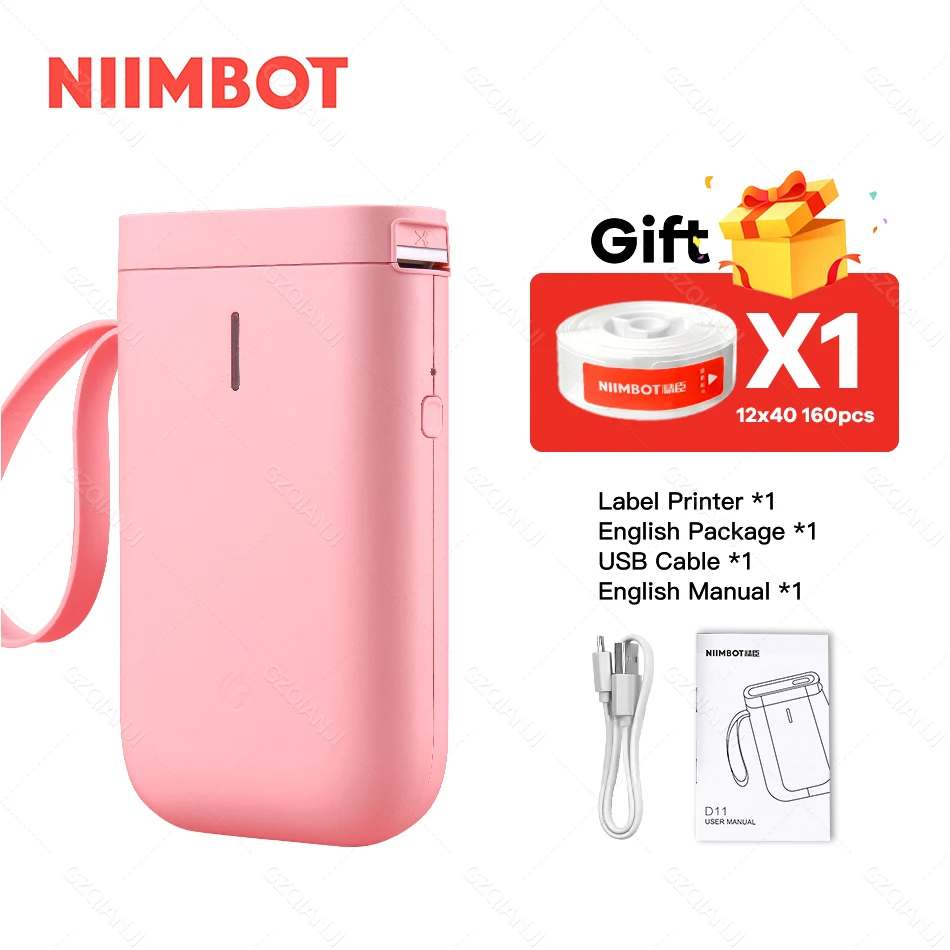 Niimbot D11 Label Printer Mini Wireless Sticker Printing Label Maker with 5 10 Roll White Paper Official Phone Price Tag Printer mini photo printer canon Printers