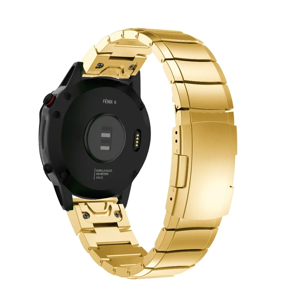Ремешок для часов из нержавеющей стали для Garmin Fenix 6/6Pro/5 Plus/Forerunner 935/Quatix5 сапфир/Approach S60 Смарт-часы