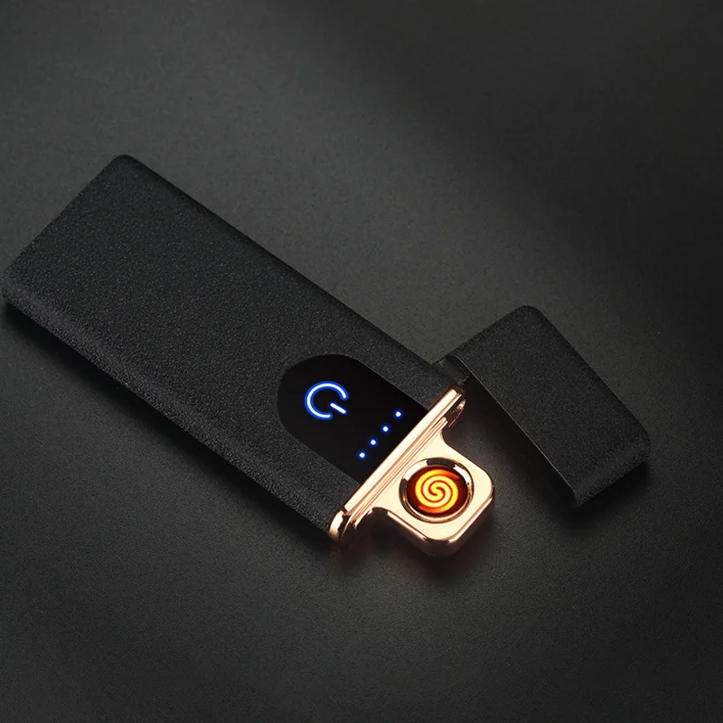 USB аккумуляторная сенсорная беспламенная ветрозащитная зажигалка с индикатором