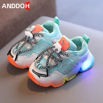 

Size 21-30 Children Led Light Up Shoes Luminous Sneakers for Boys Girls Anti-slippery Sneakers Baby Breathable Toddler Shoes
