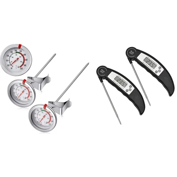 

4 Pcs Thermometer for Immediate Reading Digital Instant Read,2 Pcs Silver & 2 Pcs Black