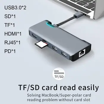 

USB C Hub Type C Adapter Splitter Multi USB 3.0 HDMI VGA RJ45 Port Multiple USB-C Hab Expander USB C Dock For Macbook Pro