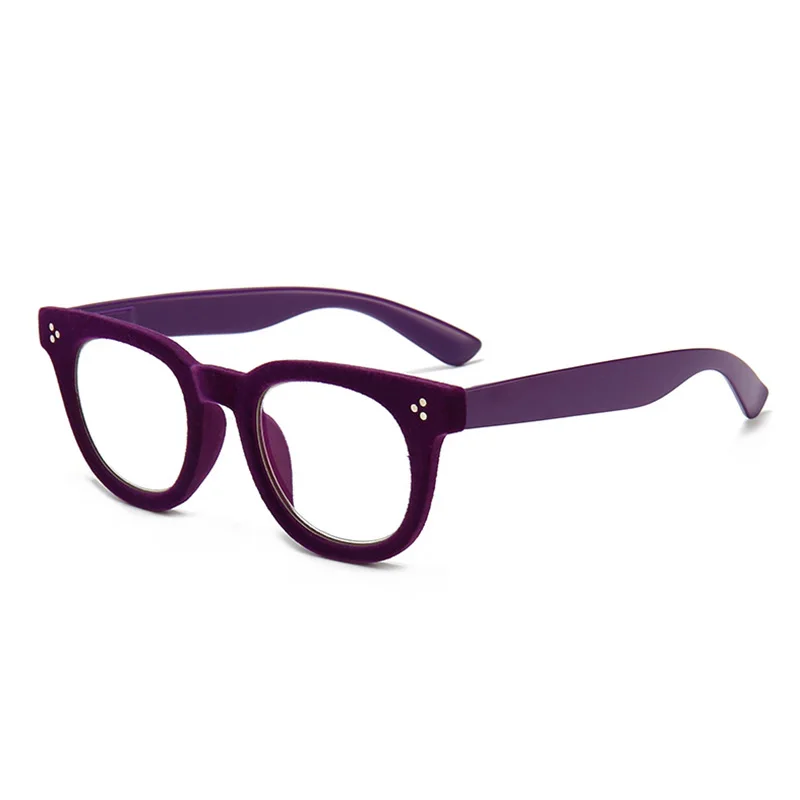 Purple RBENN, модные женские очки для чтения с Флокированной тканевой оправой, синий светильник, блокирующие очки для чтения с диоптрией+ 1,5 2,5 3,5 - Цвет оправы: Purple