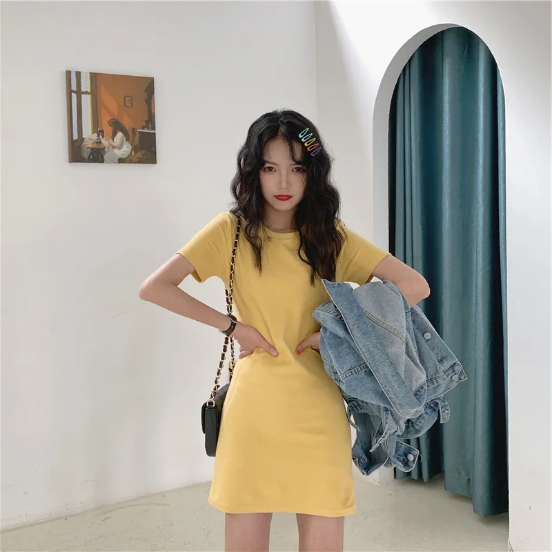 2020 Summer Korean new mid long dress girl student fashion dress