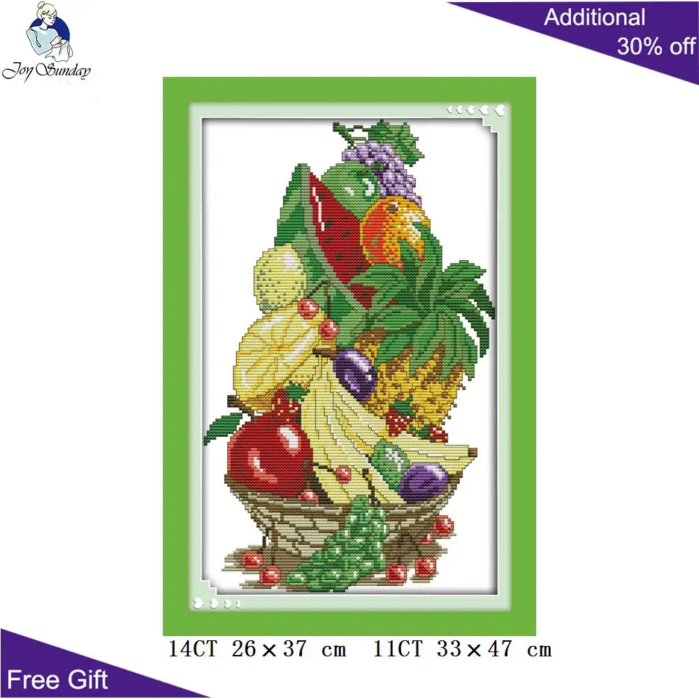 Корзина для фруктов Joy Sunday вышивка крестиком J126(5) J130(6) J144(2) J188 корзина с штампом и
